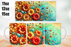 Flowers Mug Wrap Sublimation 11oz, 12oz, 15oz Product Image 1