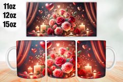 Flowers Valentine Day Mug Wrap Sublimation 11oz, 12oz, 15oz Product Image 1