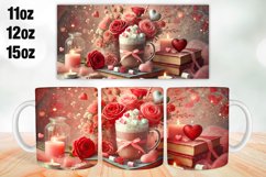 Flowers Valentine Day Mug Wrap Sublimation 11oz, 12oz, 15oz Product Image 1