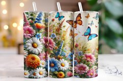 Butterfly &amp; Flowers Tumbler Wrap | Sublimation | Tumblers Product Image 1