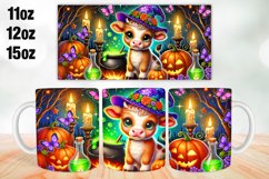 Halloween Highland Cow Mug Wrap Sublimation 11oz, 12oz, 15oz Product Image 1