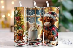 Christmas Highland Cow Tumbler Wrap | Christmas Product Image 1