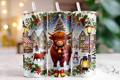 Christmas Highland Cow Tumbler Wrap | Christmas Product Image 1