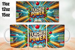 Teacher Power Mug Wrap Sublimation 11oz, 12oz, 15oz Product Image 1