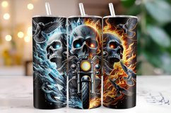 Skull &amp; Bike 20oz Tumbler Wrap Sublimation Product Image 1