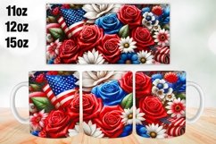 4th of July Mug Wrap Sublimation 11oz, 12oz, 15oz Product Image 1