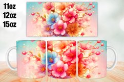 Flowers Mug Wrap Sublimation 11oz, 12oz, 15oz Product Image 1