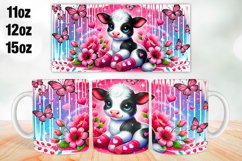 Cow Valentine Day Mug Wrap Sublimation 11oz, 12oz, 15oz Product Image 1