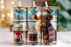 Christmas Highland Cow Tumbler Wrap | Christmas Product Image 1