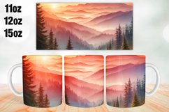 Mountains Mug Wrap Sublimation 11oz, 12oz, 15oz Product Image 1