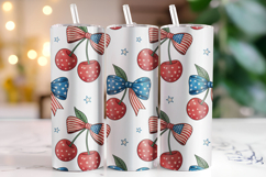 Cherry 4th of July Tumbler Wrap | Sublimation | Tumbler Product Image 1