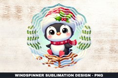 Christmas Penguin Wind Spinner Sublimation Design Product Image 1