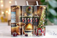 Christmas Highland Cow Tumbler Wrap | Christmas Product Image 1
