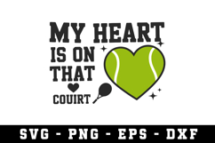 Tennis Ball Heart Svg |Tennis SVG Cut files | Cricut Product Image 1