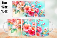 Flowers Mug Wrap Sublimation 11oz, 12oz, 15oz Product Image 1