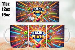 Teacher Power Mug Wrap Sublimation 11oz, 12oz, 15oz Product Image 1