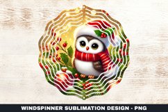 Christmas Owl Wind Spinner Sublimation Design Product Image 1