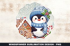 Christmas Penguin Wind Spinner Sublimation Design Product Image 1