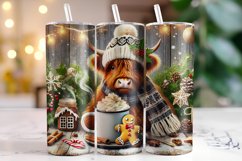 Christmas Highland Cow Tumbler Wrap | Christmas Product Image 1