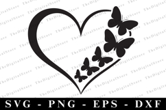 Butterfllies Heart Svg | Svg Cut Files | Cricut Product Image 1