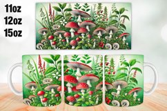 Mushroom Mug Wrap Sublimation 11oz, 12oz, 15oz Product Image 1