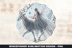 Christmas Girl &amp; Deer Wind Spinner Sublimation Design Product Image 1