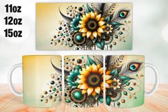 Sunflower Mug Wrap Sublimation 11oz, 12oz, 15oz Product Image 1