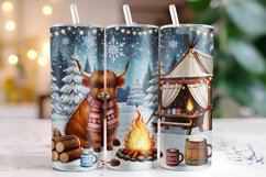 Christmas Highland Cow Tumbler Wrap | Christmas Product Image 1