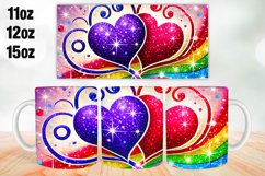 Hearts Mug Wrap Sublimation 11oz, 12oz, 15oz Product Image 1