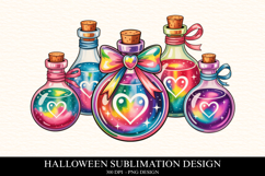 Halloween Potion bottles Clipart PNG | Spooky Season Png Product Image 1