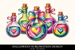 Halloween Potion bottles Clipart PNG | Spooky Season Png Product Image 1