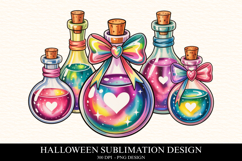 Halloween Potion bottles Clipart PNG | Spooky Season Png Product Image 1