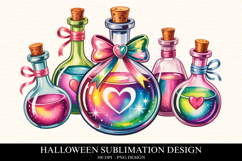 Halloween Potion bottles Clipart PNG | Spooky Season Png Product Image 1