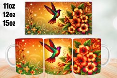 Bird with Flowers Mug Wrap Sublimation 11oz, 12oz, 15oz Product Image 1