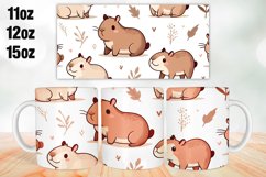 Capybara Mug Wrap Sublimation 11oz, 12oz, 15oz Product Image 1