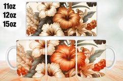 Hibiscus Tropical Mug Wrap Sublimation 11oz, 12oz, 15oz Product Image 1