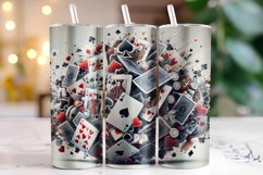 Cards 20oz Tumbler Wrap Sublimation Product Image 1