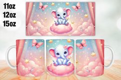 Elephant Valentine Day Mug Wrap Sublimation 11oz, 12oz, 15oz Product Image 1