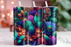 Butterflies Flowers Tumbler Wrap Sublimation, 20oz Tumbler W Product Image 1