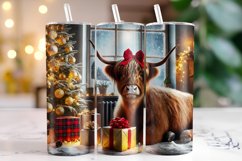 Christmas Highland Cow Tumbler Wrap | Christmas Product Image 1
