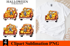 4 Fall Pumpkin Truck Clipart PNG | Thanksgiving Product Image 1