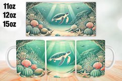 Turtle Mug Wrap Sublimation 11oz, 12oz, 15oz Product Image 1