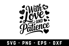 With Love And Patience |Autism SVG Cut files | Cricut Product Image 1