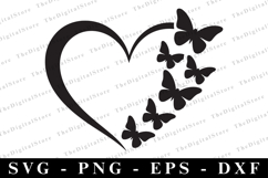 Butterfllies Heart Svg | Svg Cut Files | Cricut Product Image 1
