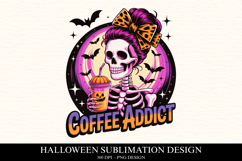 Coffee Addict Clipart PNG | Spooky Season Png Product Image 1