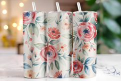 Flowers Tumbler Wrap | Sublimation | Tumblers Product Image 1