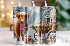 Christmas Highland Cow Tumbler Wrap | Christmas Product Image 1