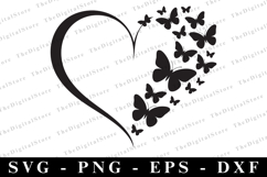 Butterfly heart Svg | Svg cut file | Cricut Product Image 1