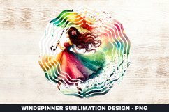Girl with umbrella Wind Spinner Sublimation Design Product Image 1