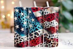 Leopard American Flag Tumbler Wrap | Sublimation | Tumblers Product Image 1